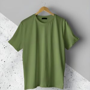 Olive Green Plain T-Shirt